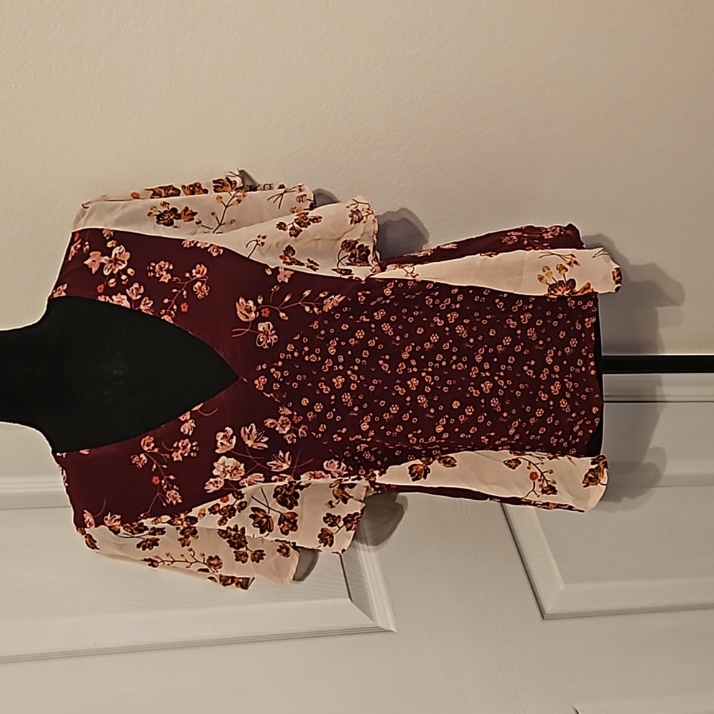 Lucky Brand Sheer Floral Blouse